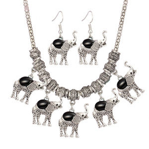 Elephant Necklace Earring Animal Jwewlry Set 131